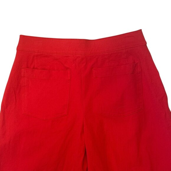 Spanx On-the-Go Cropped Wide Leg Ankle Pants in True Red Women's size L Petite - Picture 10 of 10